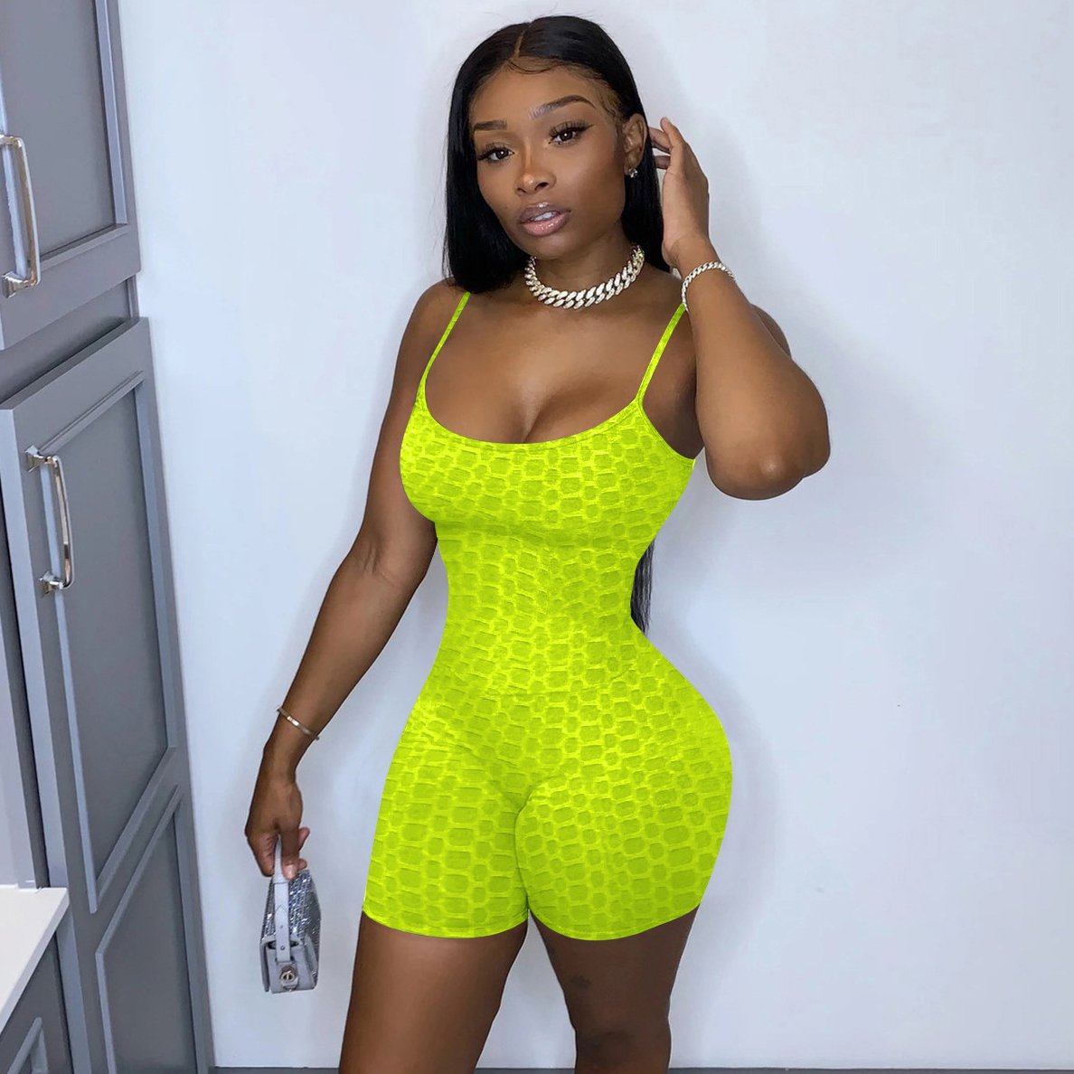 Casual Solid Fitness Sporty Playsuit Women Jumpsuit Shorts Rompers - Indicart