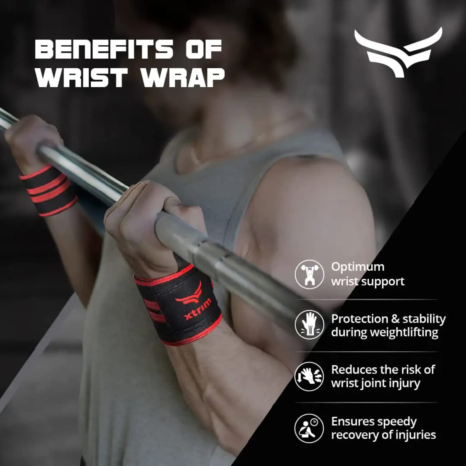 Wrist Support for Men & Women, Wrist Band for Gym Wrist Wrap/Straps Gym Accessories for Men for Hand Grip & Wrist Support Crepe Bandage While Workout & Muscle Relaxation