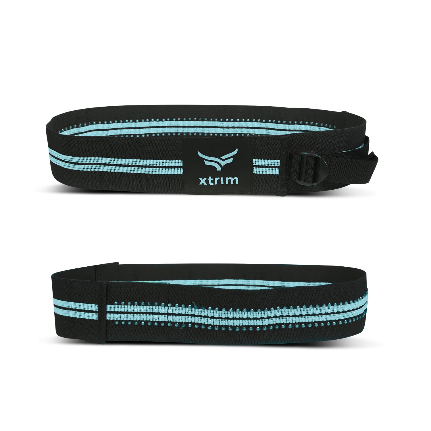 Resistance Bands with Portable Mesh Carry Bag, Adjustable, Non-Slip & Stretchable Bands, Ideal for Glute Work, Toning Booty Legs, Butt, Hips (Set of 2, Aqua)