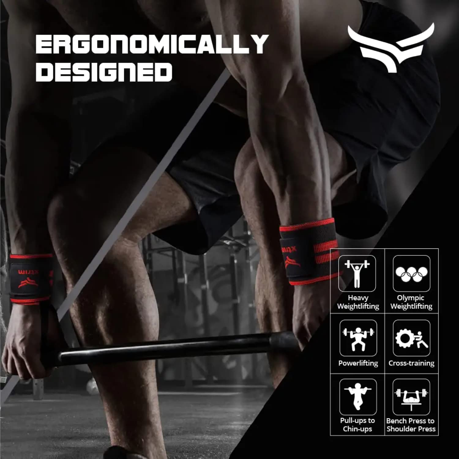 Wrist Support for Men & Women, Wrist Band for Gym Wrist Wrap/Straps Gym Accessories for Men for Hand Grip & Wrist Support Crepe Bandage While Workout & Muscle Relaxation
