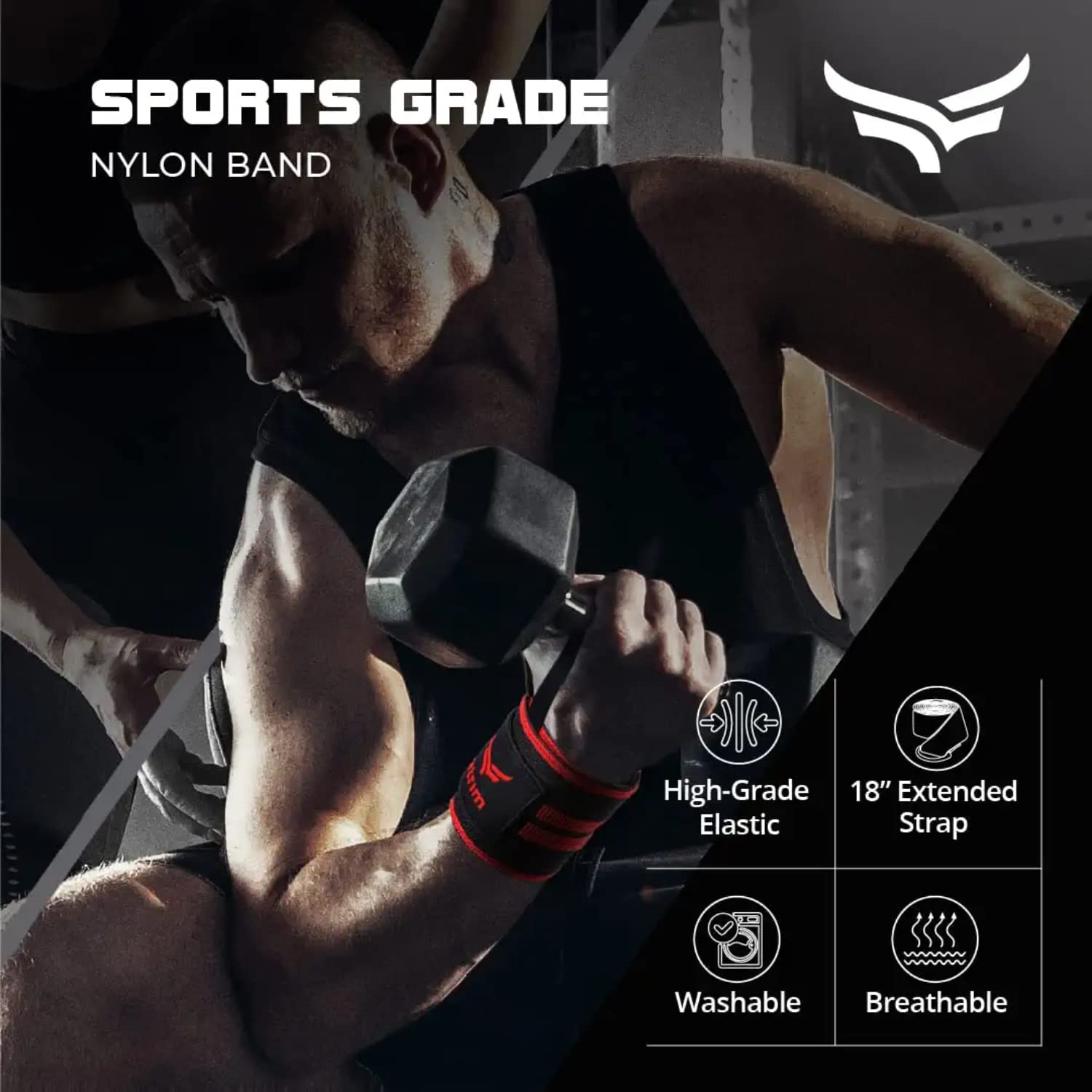 Wrist Support for Men & Women, Wrist Band for Gym Wrist Wrap/Straps Gym Accessories for Men for Hand Grip & Wrist Support Crepe Bandage While Workout & Muscle Relaxation