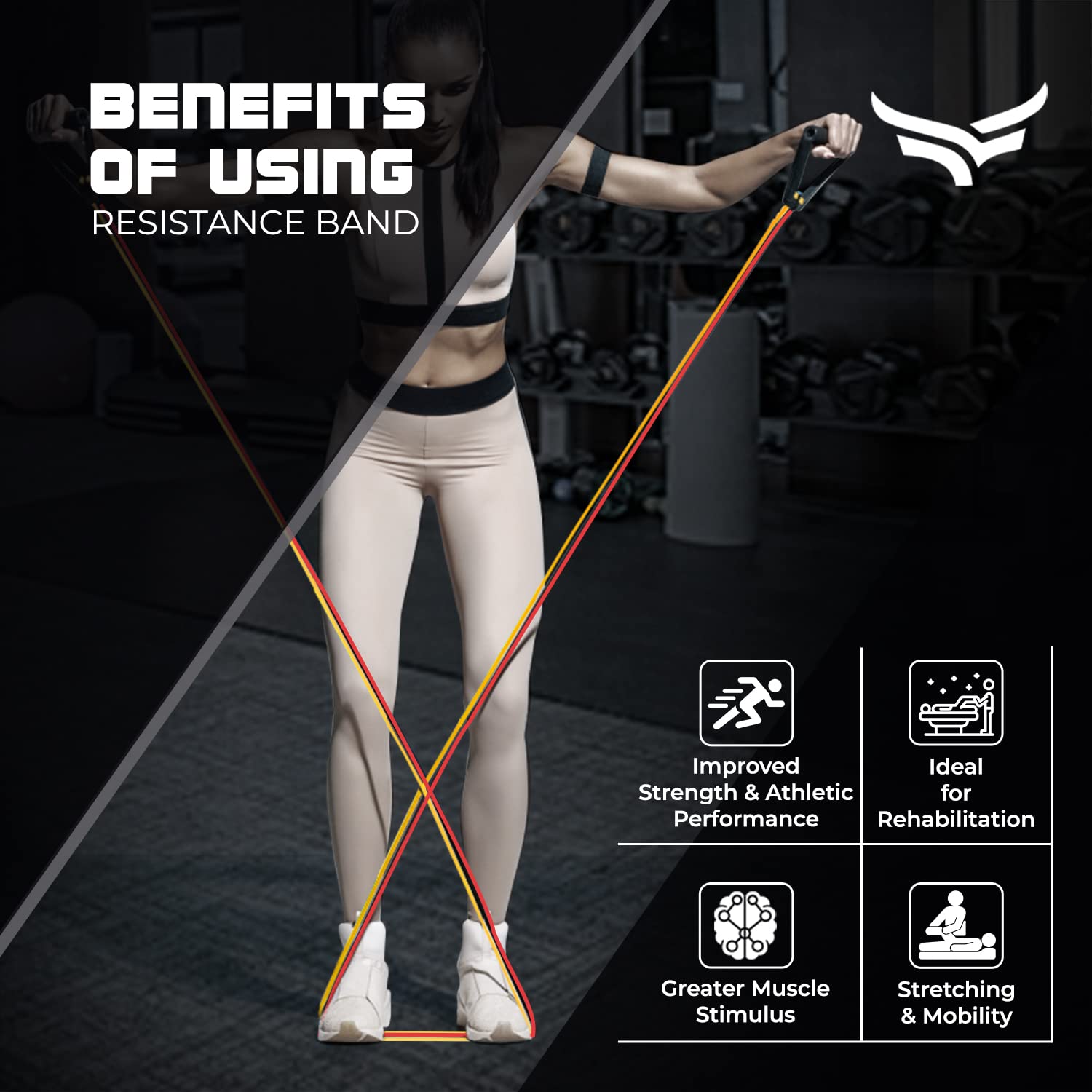 Resistance Bands with Non-Slip Grip Handles & Stretchable Bands, Ideal for Glute Work, Toning Booty Legs, Butt, Hips (Tube - 30 lbs)