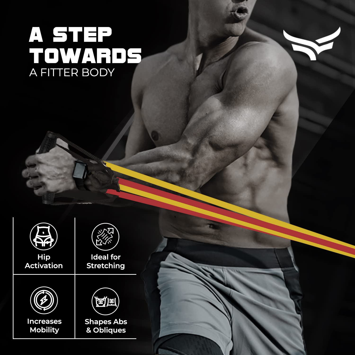 Resistance Bands with Non-Slip Grip Handles & Stretchable Bands, Ideal for Glute Work, Toning Booty Legs, Butt, Hips (Tube - 30 lbs)