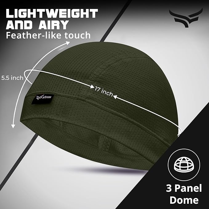 Unisex Helmet Skull Cap for Bikers & Cyclists, Cotton Head Cap, Hair Inner Helmet Cover Cap for Men, Sweat Cooling Skull Cap for Women, Skull Cap for Summer