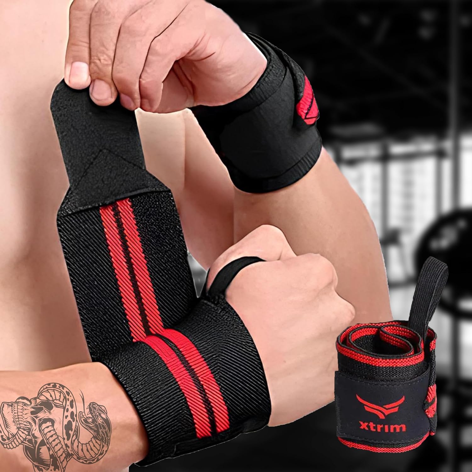 One Size Fits All Unisex Leather Gym Gloves + Wrist Support for Men & Women ( BUY 1 GET 1 FREE )