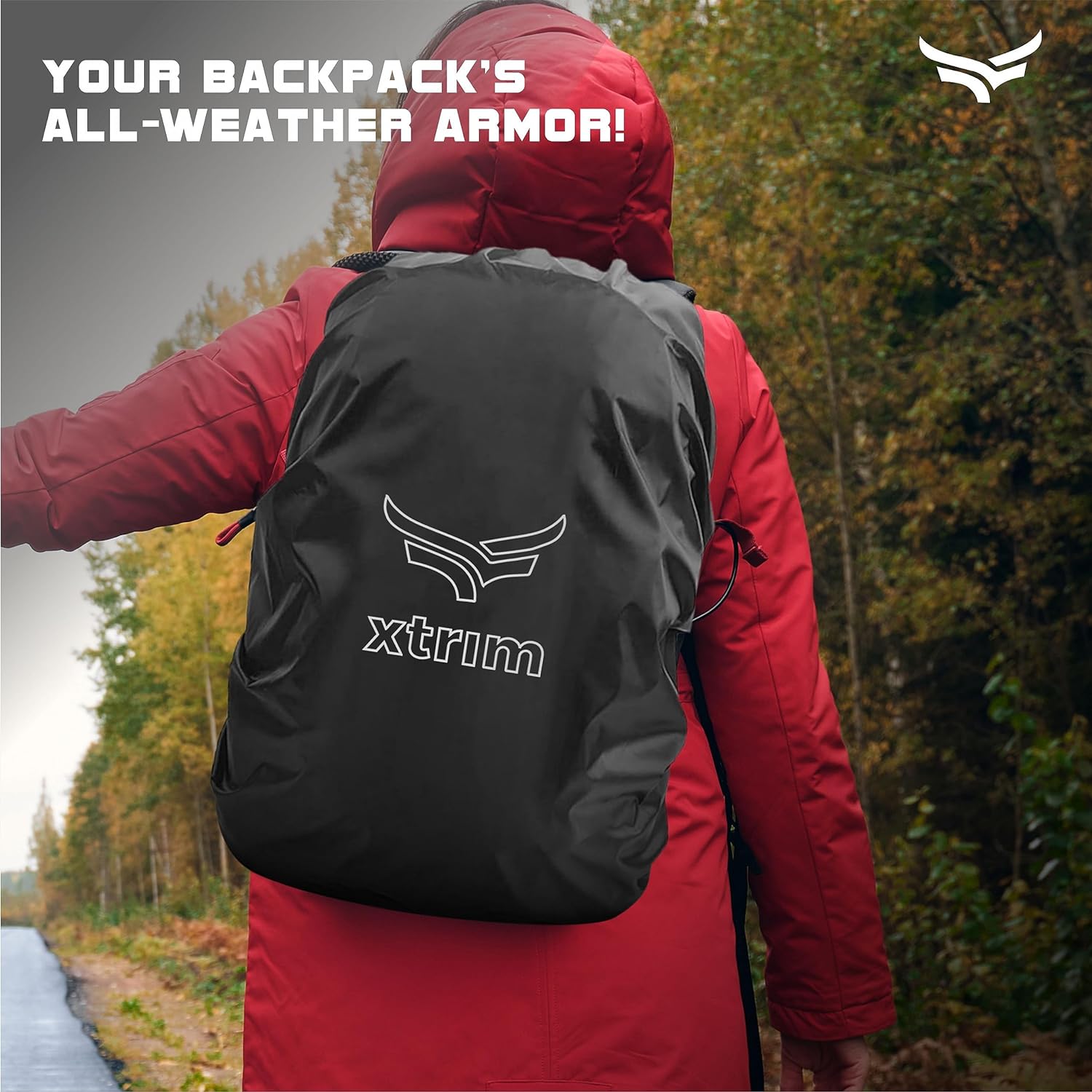 100% Rain & Dust Proof Protector for 30L to 40L Backpacks, Rain Cover for Bags with Storage Pouch, Rain Cover for School Bags, Rain Cover, Specially for Trekking & Camping (Black)