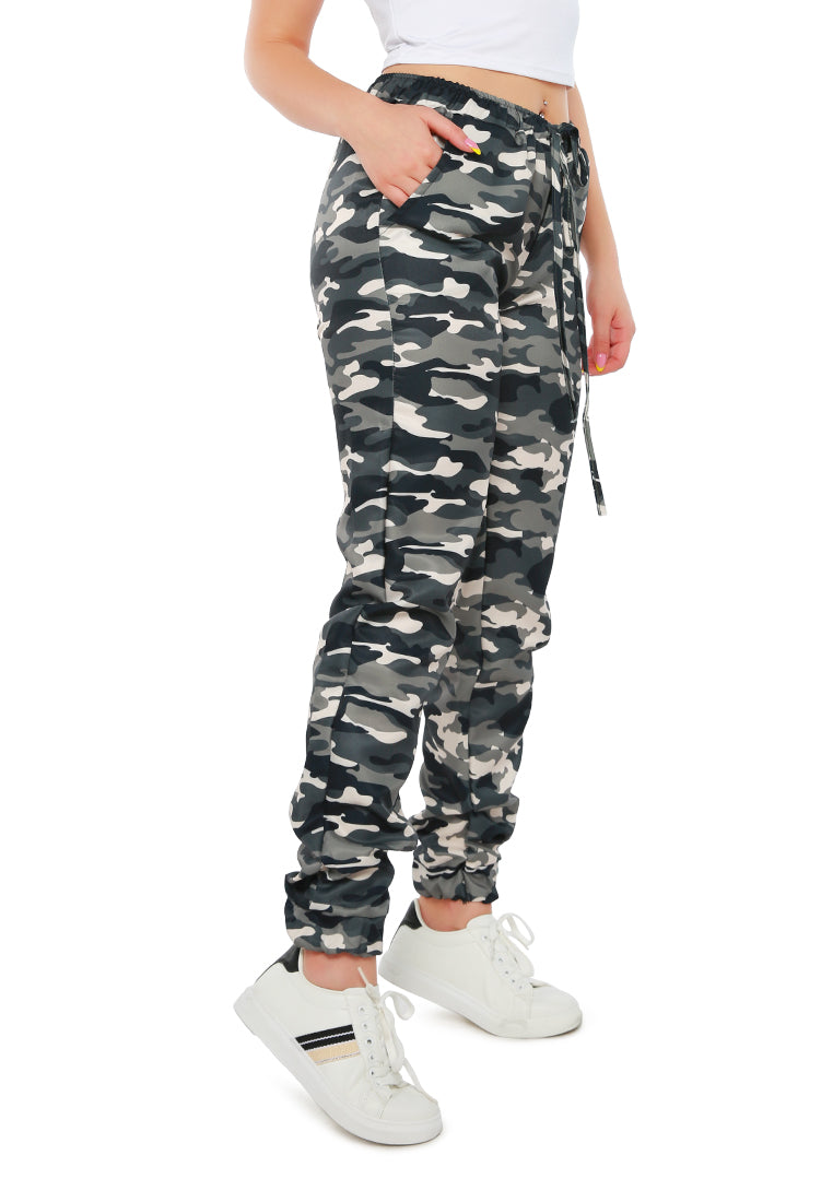 camouflage printed joggers pants