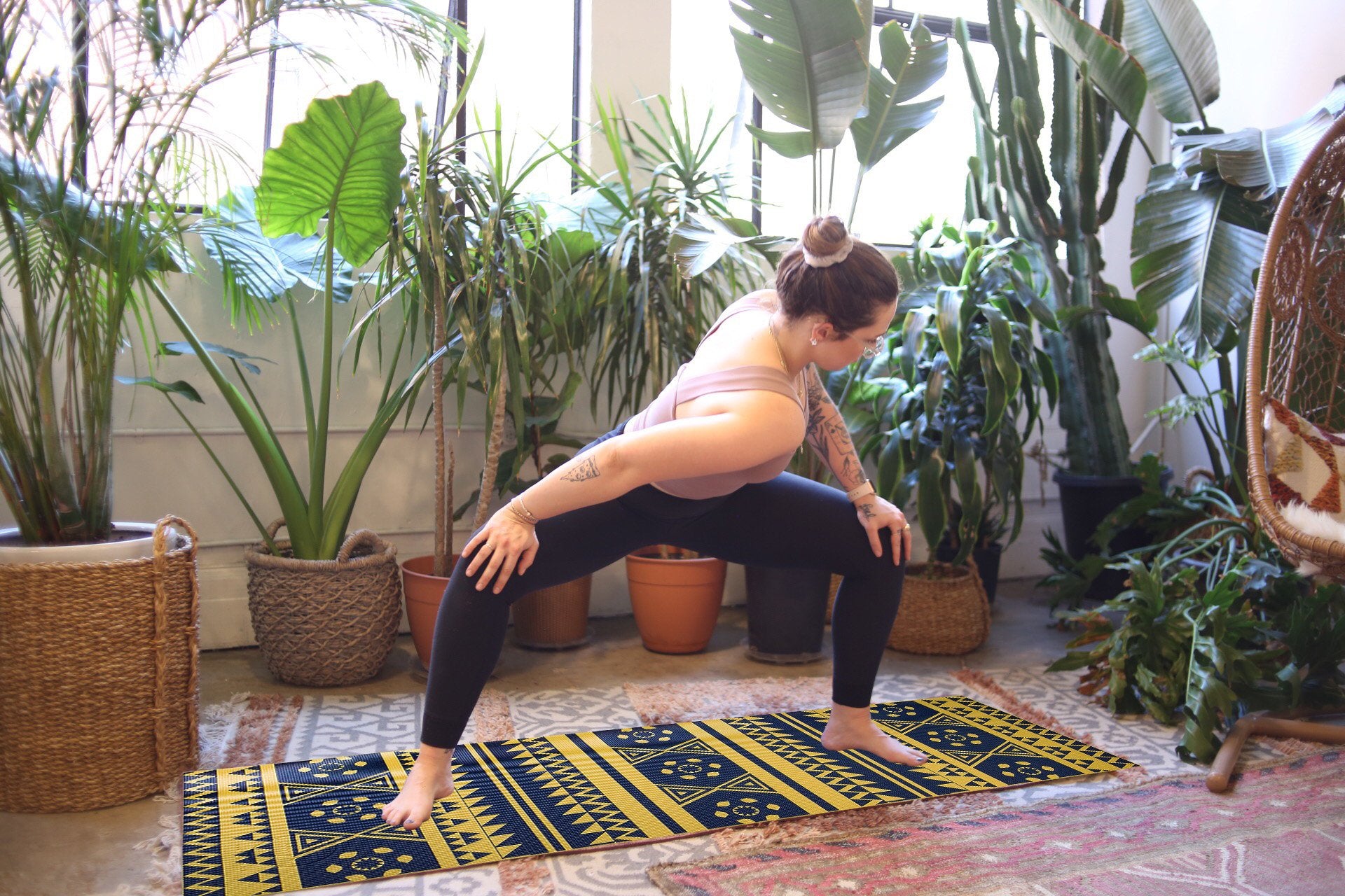 Printed PVC Premium Yoga Mat By Azure Jason - Indicart