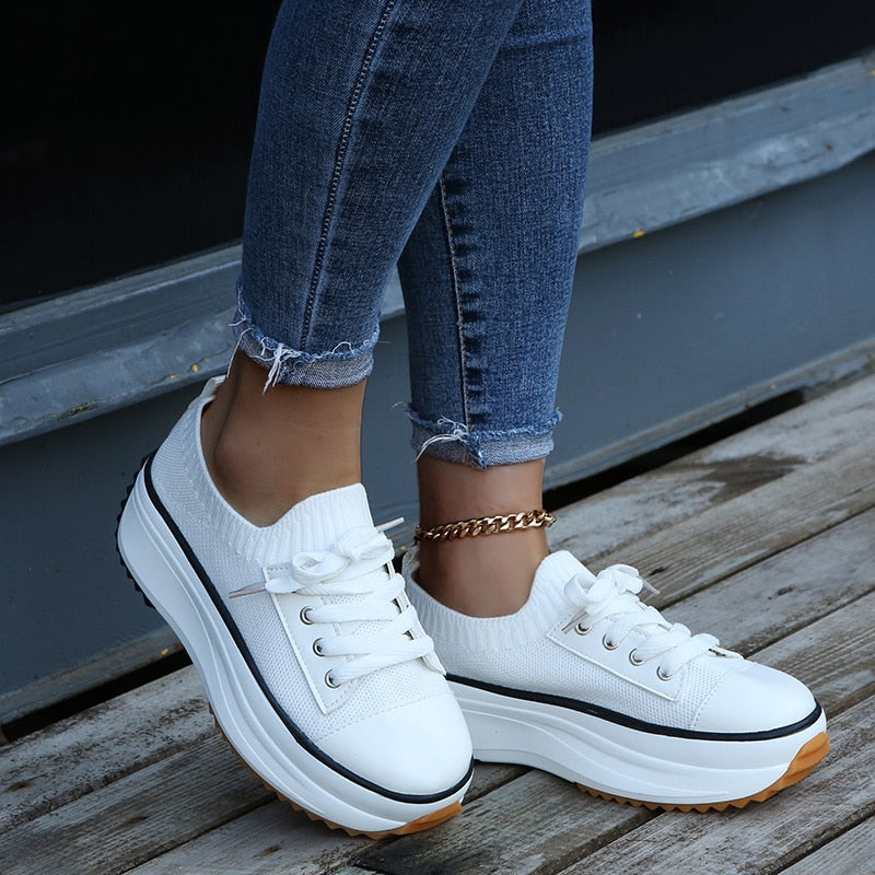 Summer Knitted Breathable Sneakers Women&