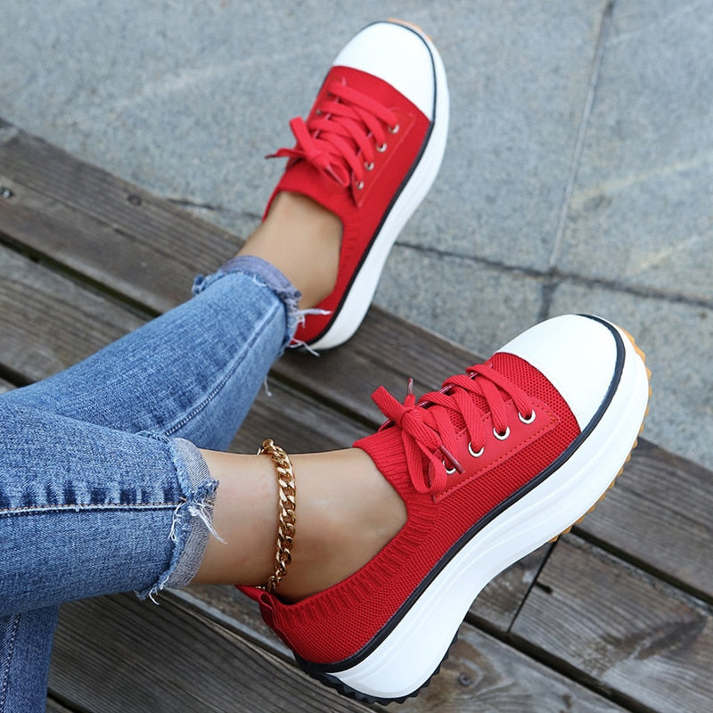 Summer Knitted Breathable Sneakers Women&