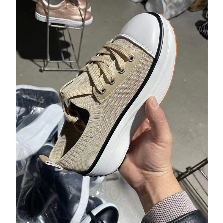 Summer Knitted Breathable Sneakers Women&
