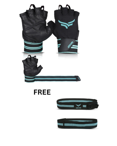 Gym Gloves for Men and Women + Resistance Bands with Non-Slip Grip Handles & Stretchable Bands (BUY 1 GET 1 FREE )