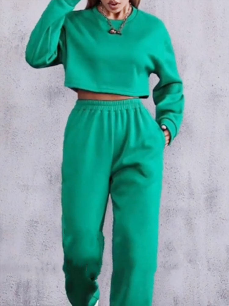 Sweatshirt Tracksuit Casual Loose Pullover Tops And Elastic Waist - Indicart