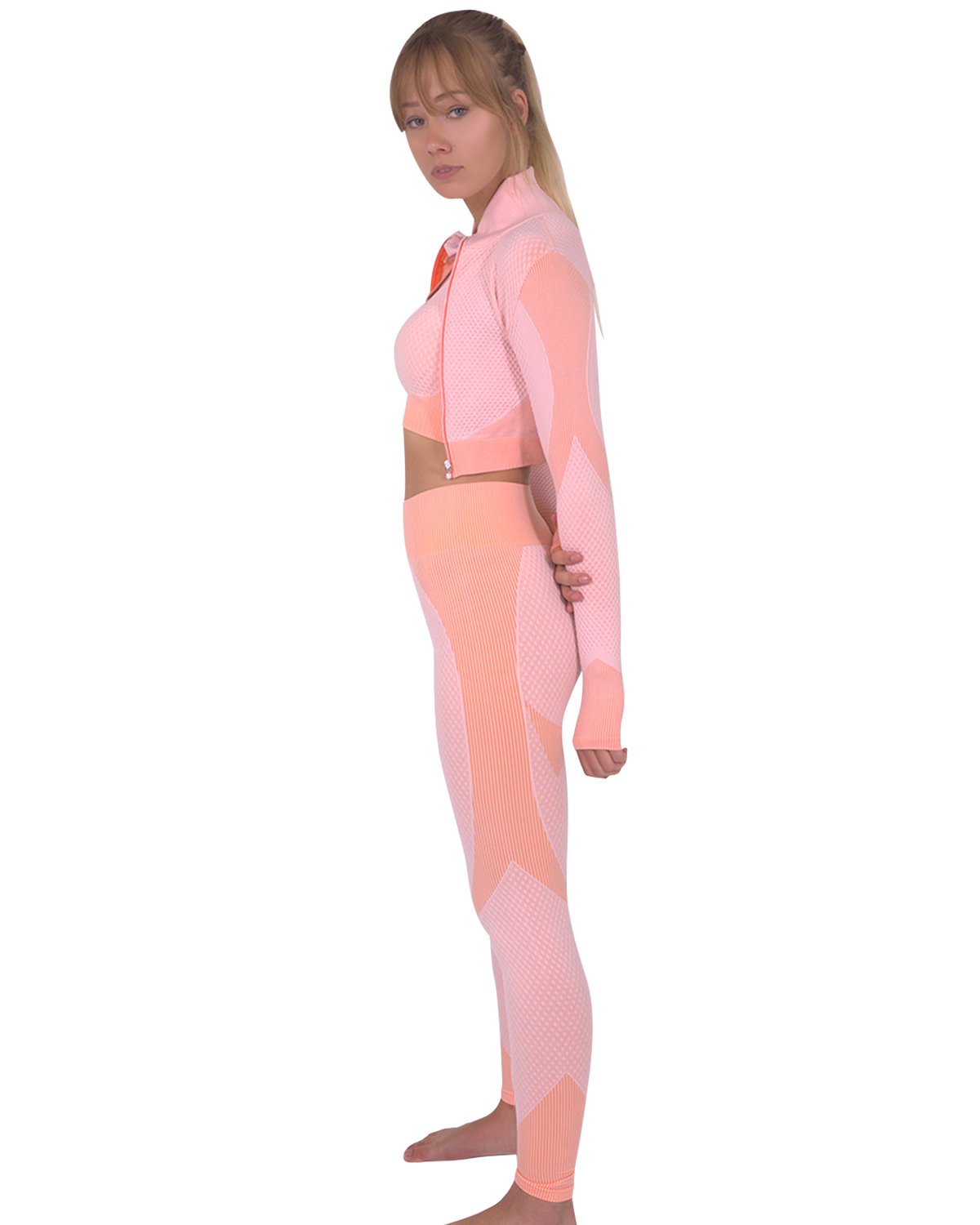 Trois Seamless Sports Jacket - Pink - Indicart