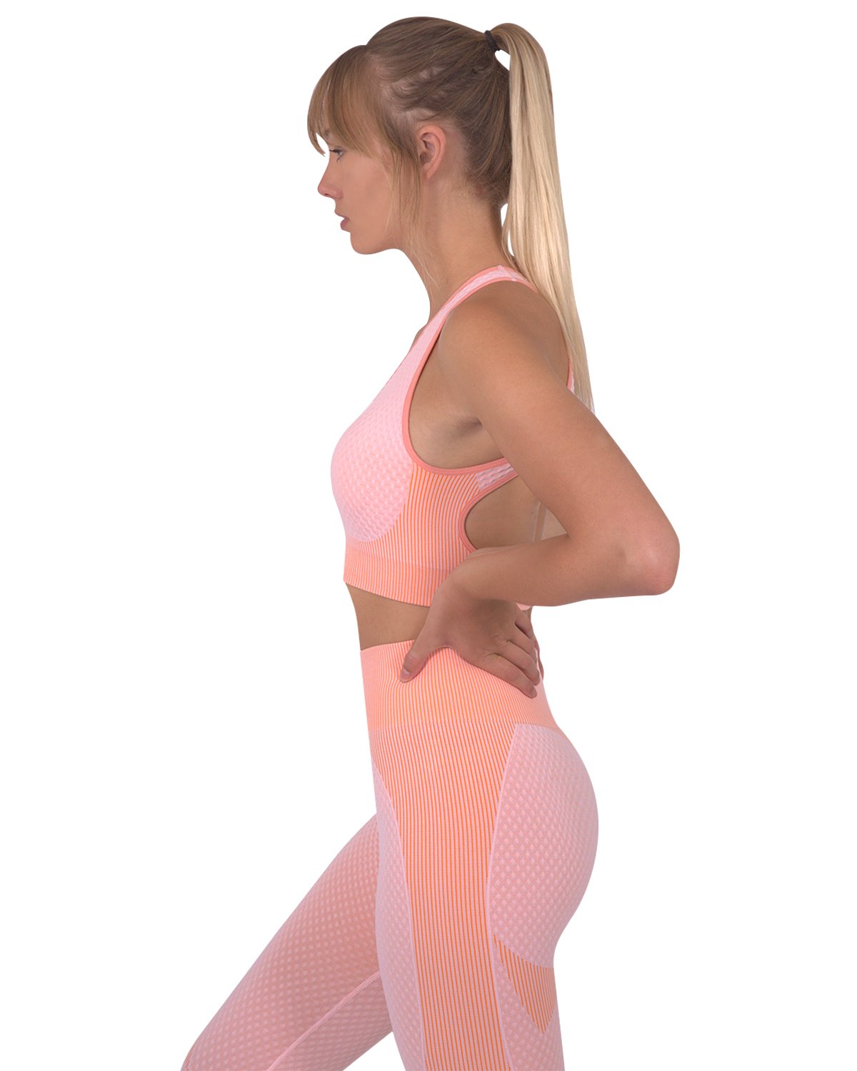 Trois Seamless Sports Bra - Pink - Indicart