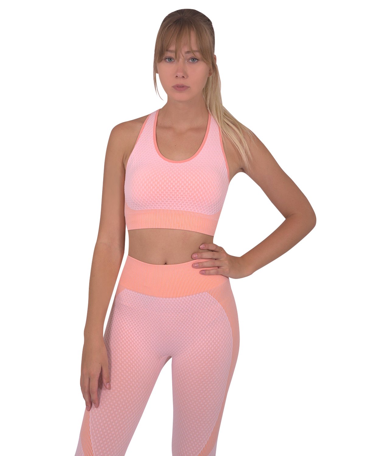 Trois Seamless Sports Bra - Pink - Indicart