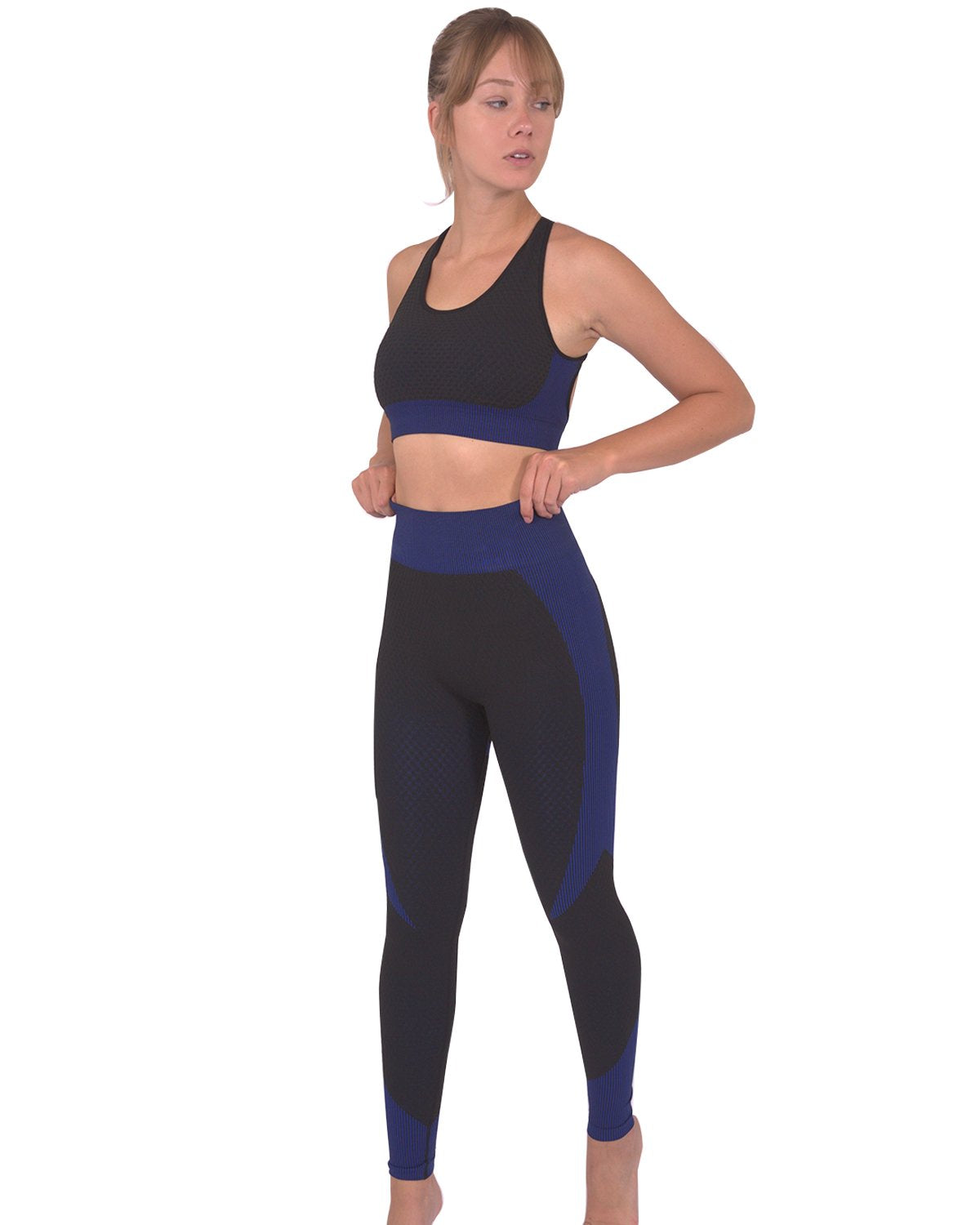 Trois Seamless Legging - Black with Navy - Indicart