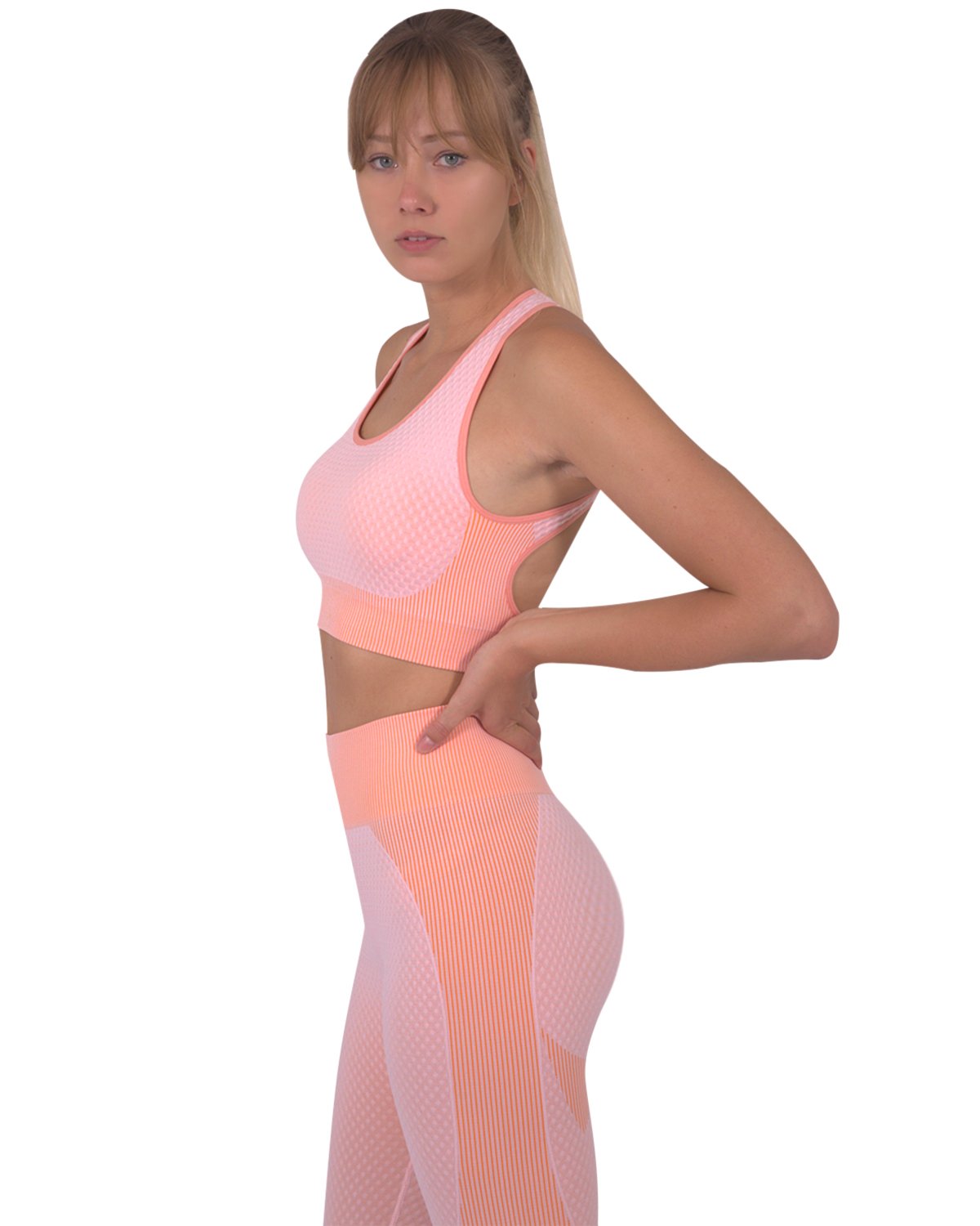 Trois Seamless Sports Bra - Pink - Indicart
