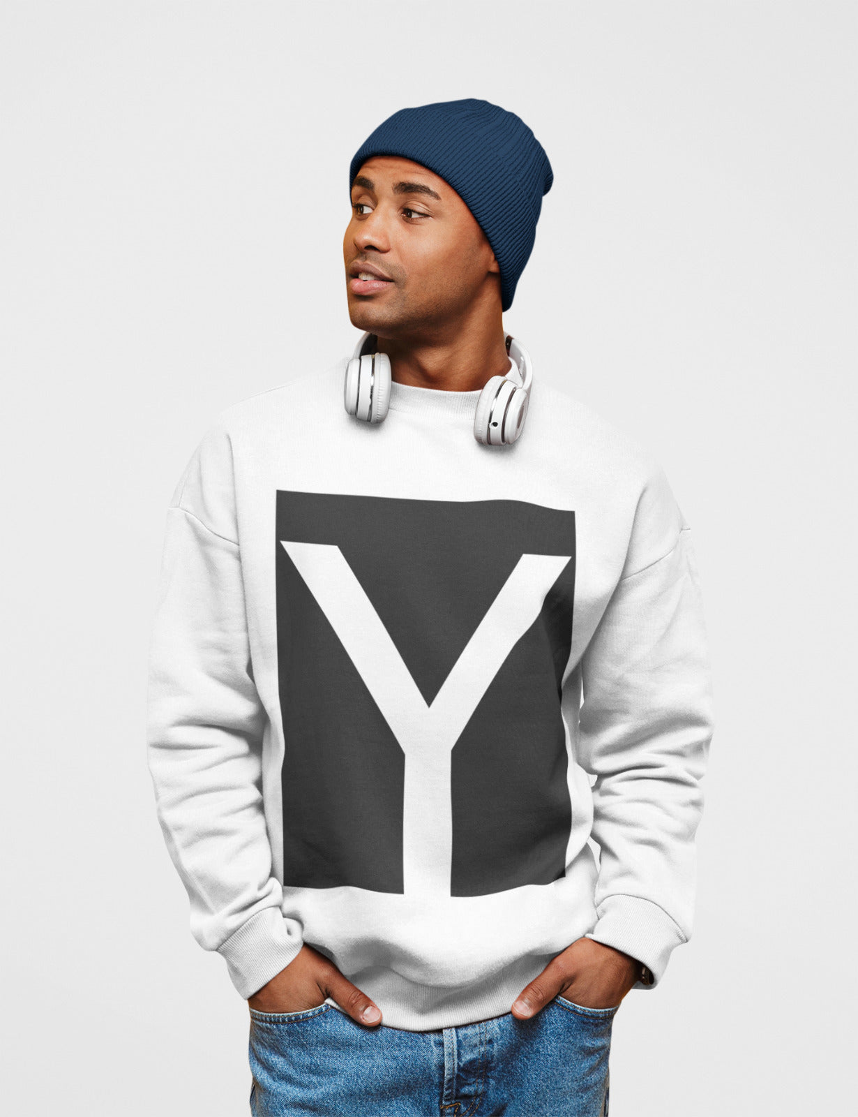 Mens Y Logo Crewneck Sweatshirt - Indicart