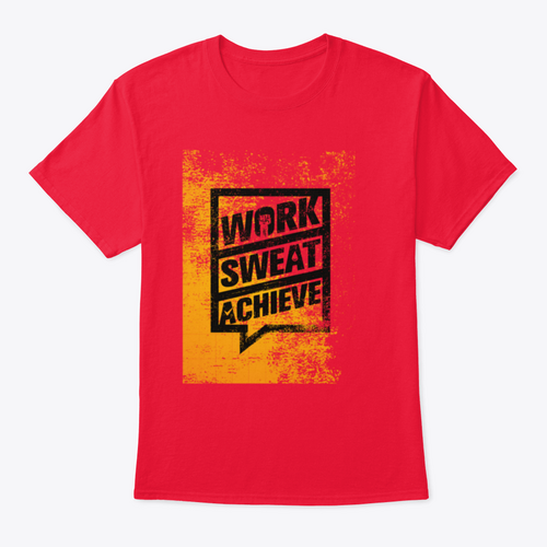 Work Sweat Achieve Workout And Fitness Design T-Shirt