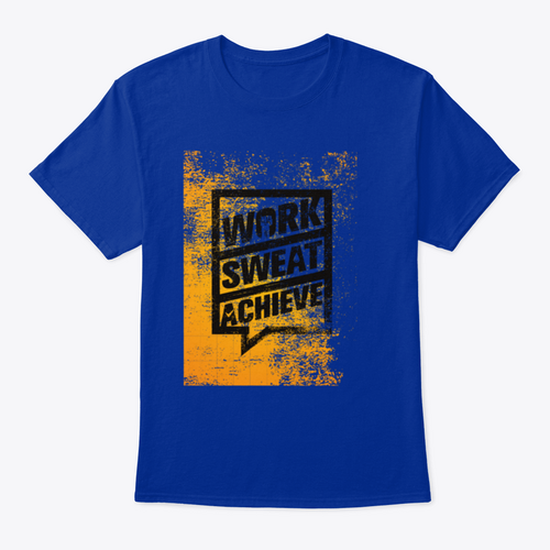 Work Sweat Achieve Workout And Fitness Design T-Shirt