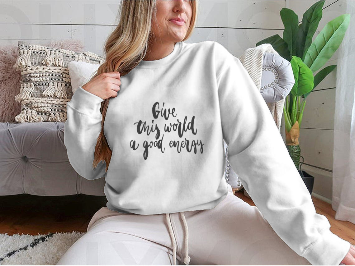 Inspirational Quote Printed Sweatshirt For Women