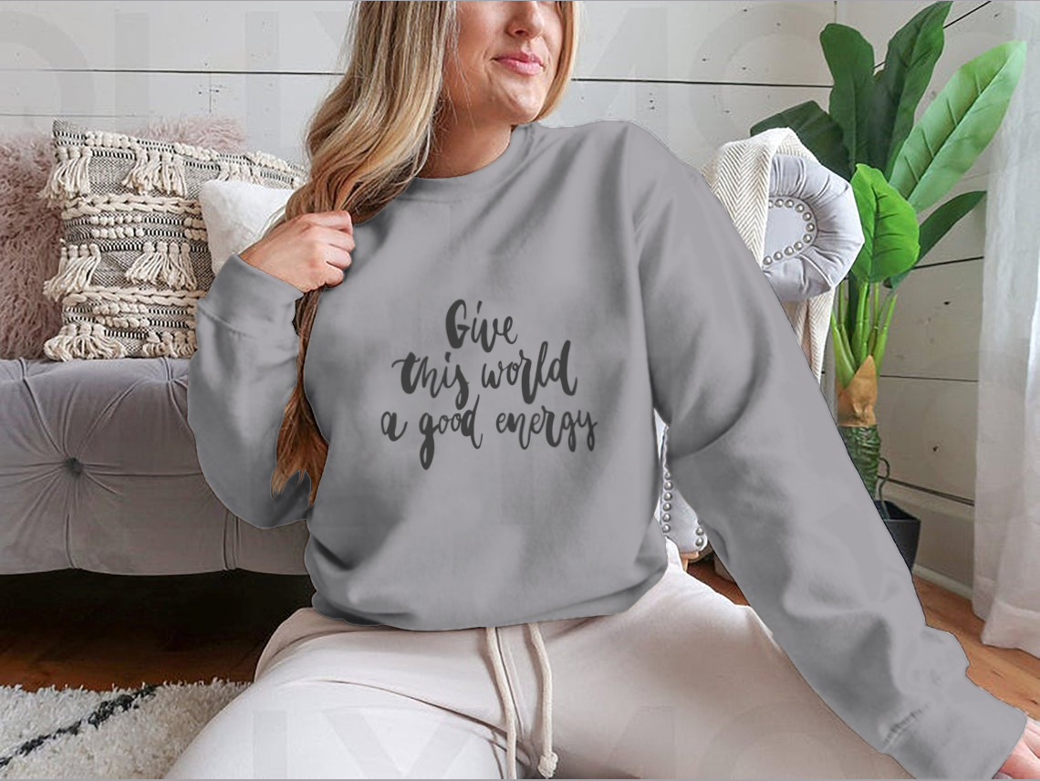 Inspirational Quote Printed Sweatshirt For Women