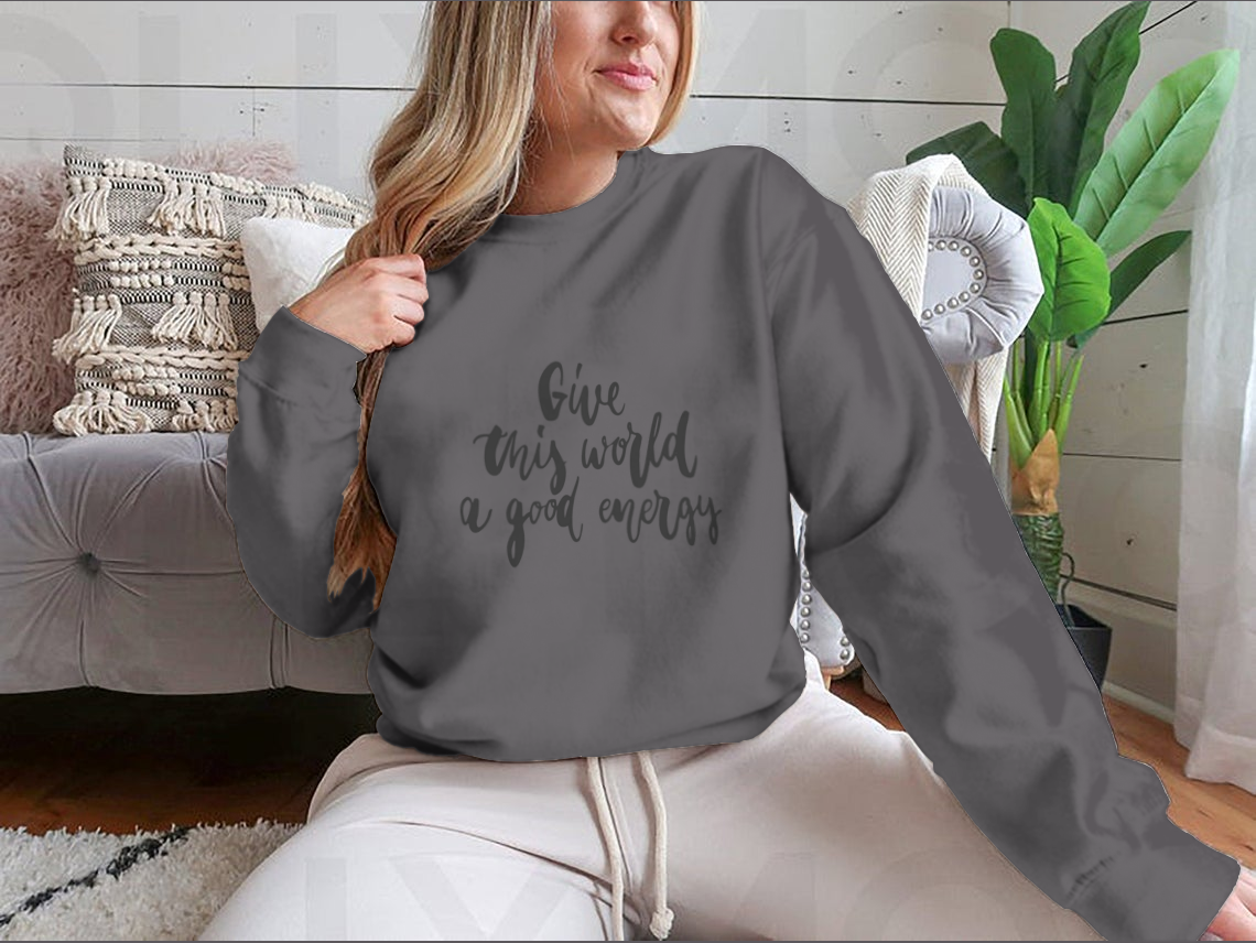 Inspirational Quote Printed Sweatshirt For Women