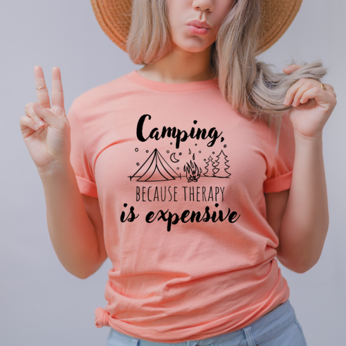Camping Because Therapy Is Expensive Unisex T-shirt