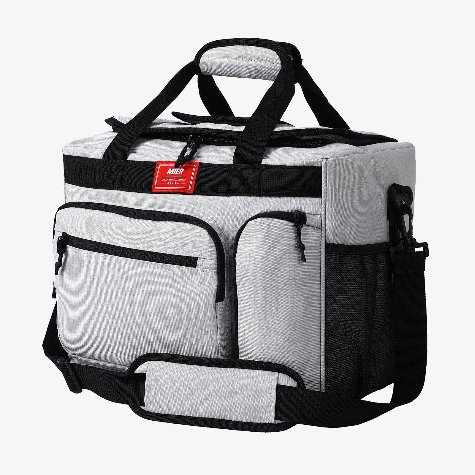 Extra Large Soft Cooler Bag with Bottle Opener, 45 Can Adult Lunch Bag Grey MIER