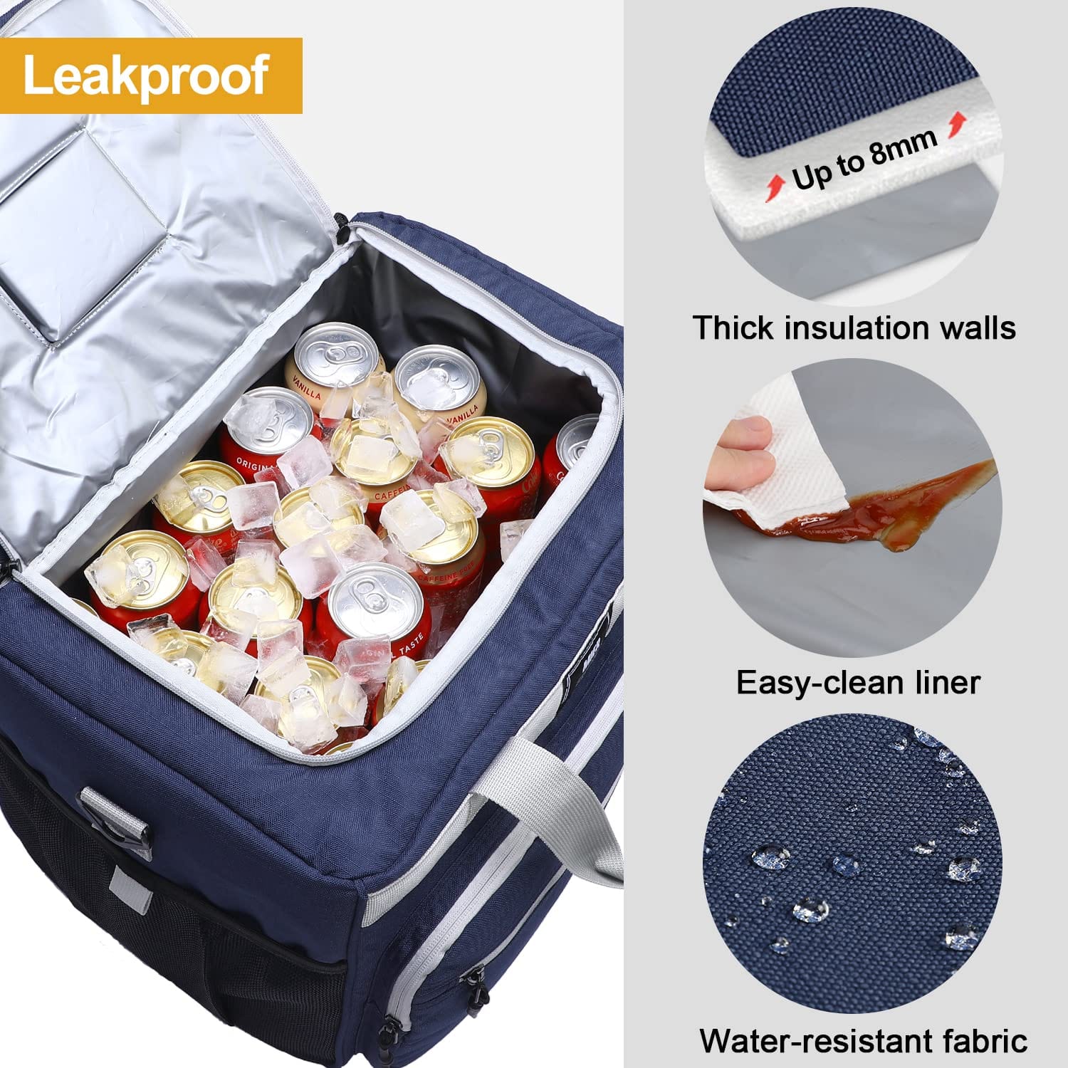 Extra Large Soft Cooler Bag with Bottle Opener, 45 Can Adult Lunch Bag MIER
