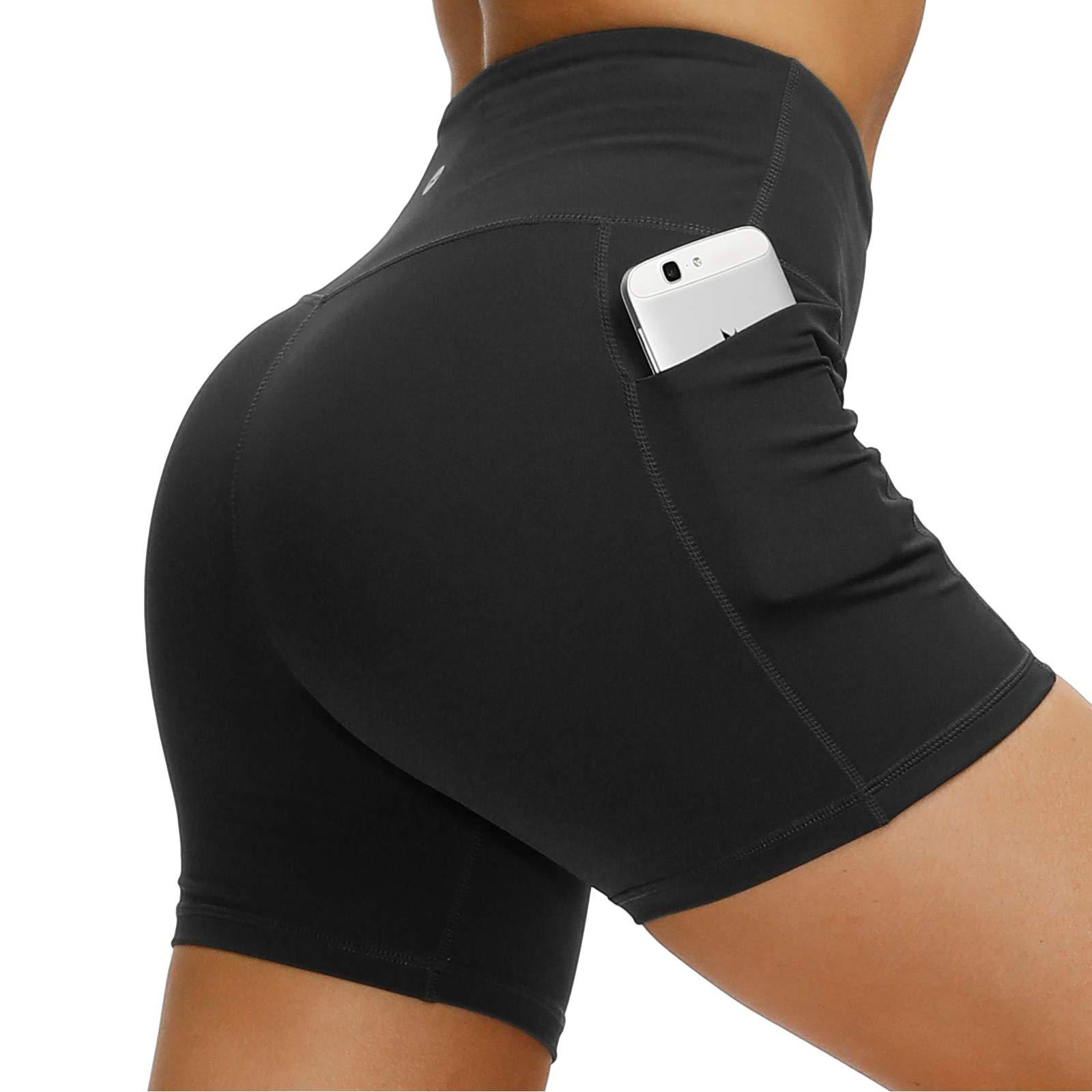 High Waist Yoga Tummy Control Shorts, 5Inch/8 Inch Bottoms Black / X-Small / 5 inches MIER