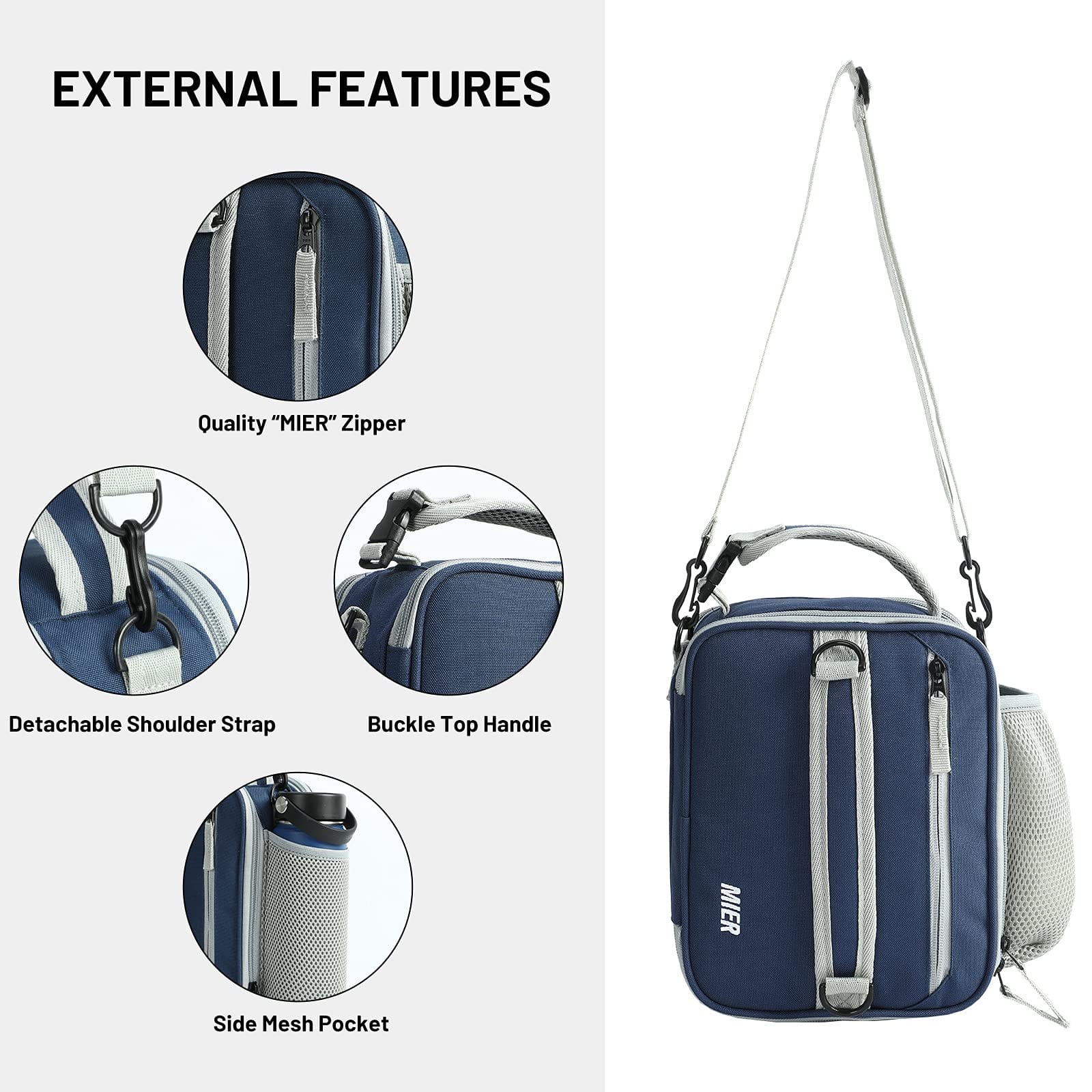 Insulated Expandable Lunch Box Bag Adult Lunch Bag MIER