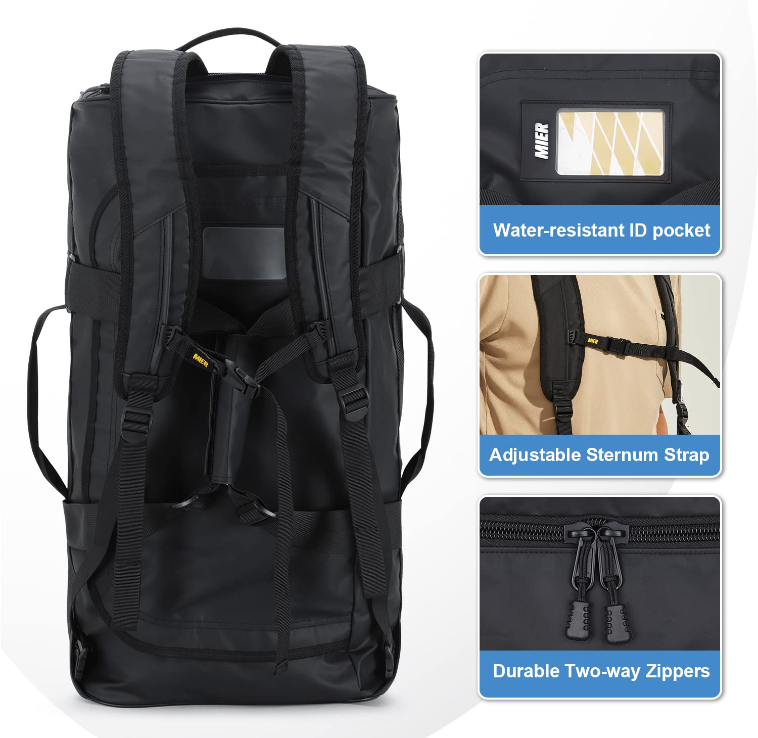 Large Convertible Backpack Duffle Heavy Duty Duffel Bag Backpack Duffel MIER