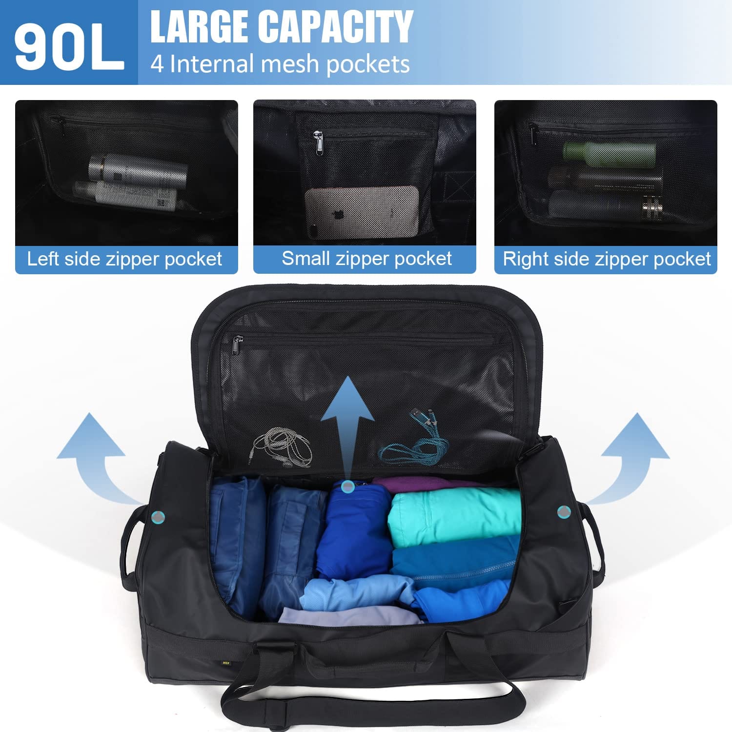 Large Convertible Backpack Duffle Heavy Duty Duffel Bag Backpack Duffel MIER