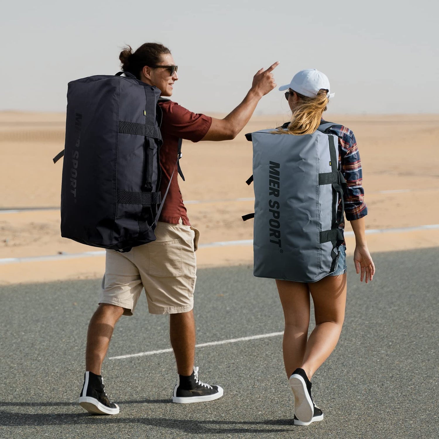 Large Convertible Backpack Duffle Heavy Duty Duffel Bag Backpack Duffel MIER