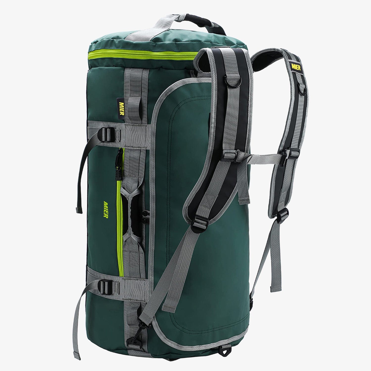 Large Duffel Backpack Sports Gym Bag with Shoe Compartment Backpack Duffel Green / 60L MIER