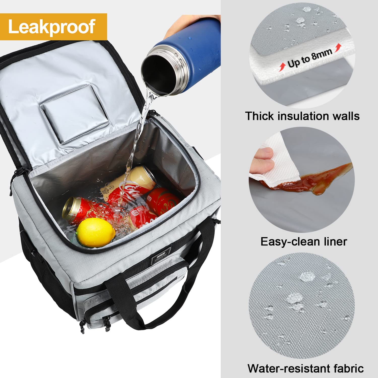Leakproof Insulated Cooler Lunch Bag for Men Women Adult Lunch Bag MIER