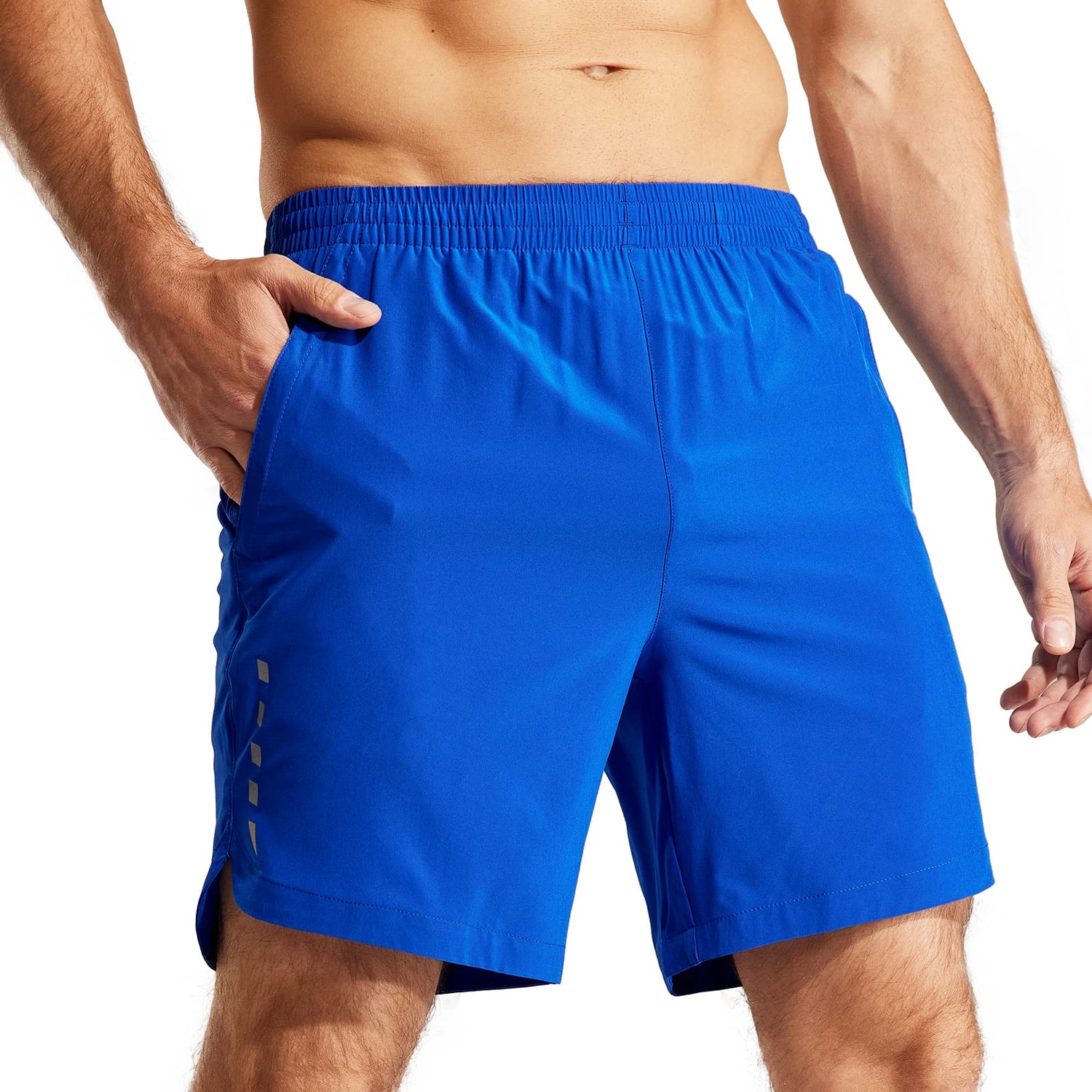 Men 7 Inch Running Shorts Quick Dry with Zipper Pockets Men&