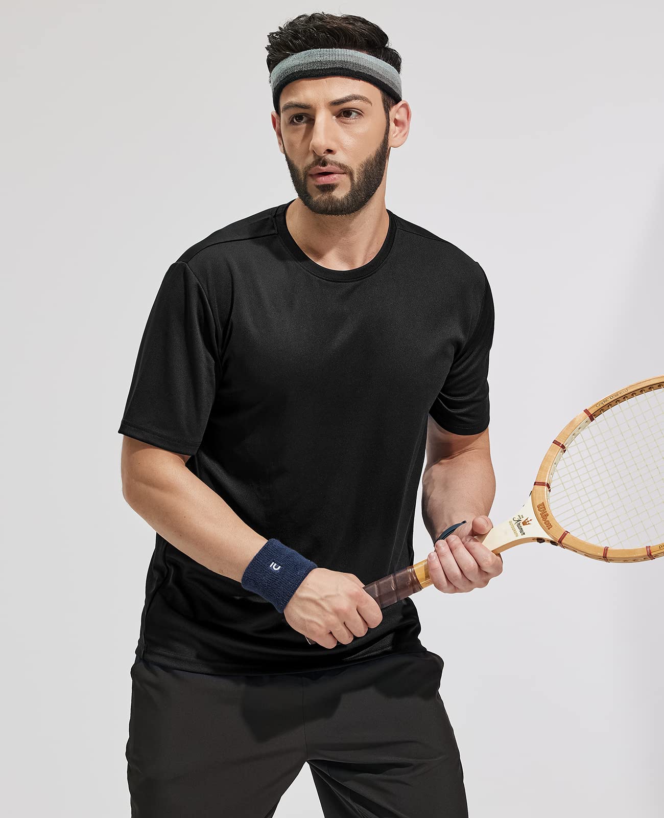 Men Dry Fit Workout T-shirts for Gym Athletic Running, 3 Pack Men Shirts MIER