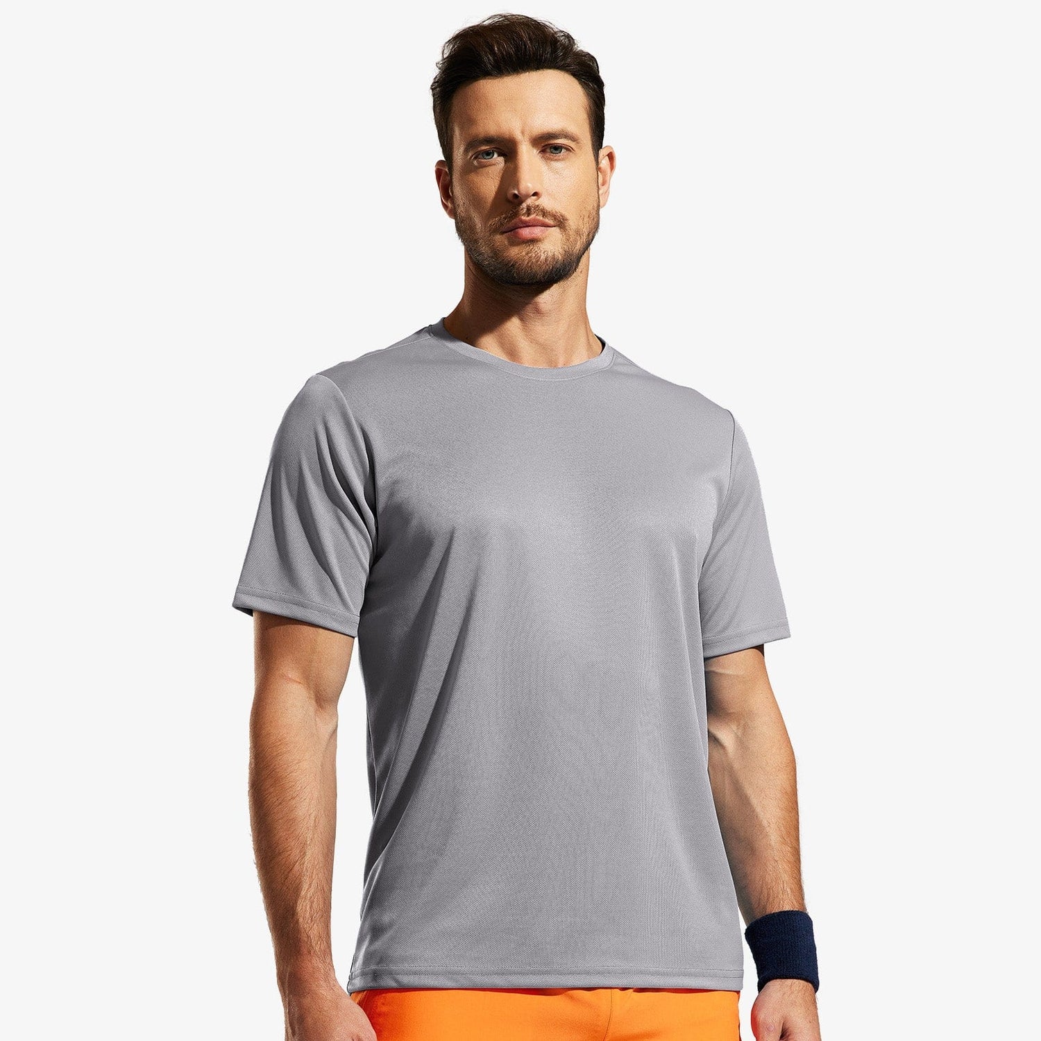 Men Dry Fit Workout T-shirts for Gym Athletic Running Men Shirts Grey / S MIER