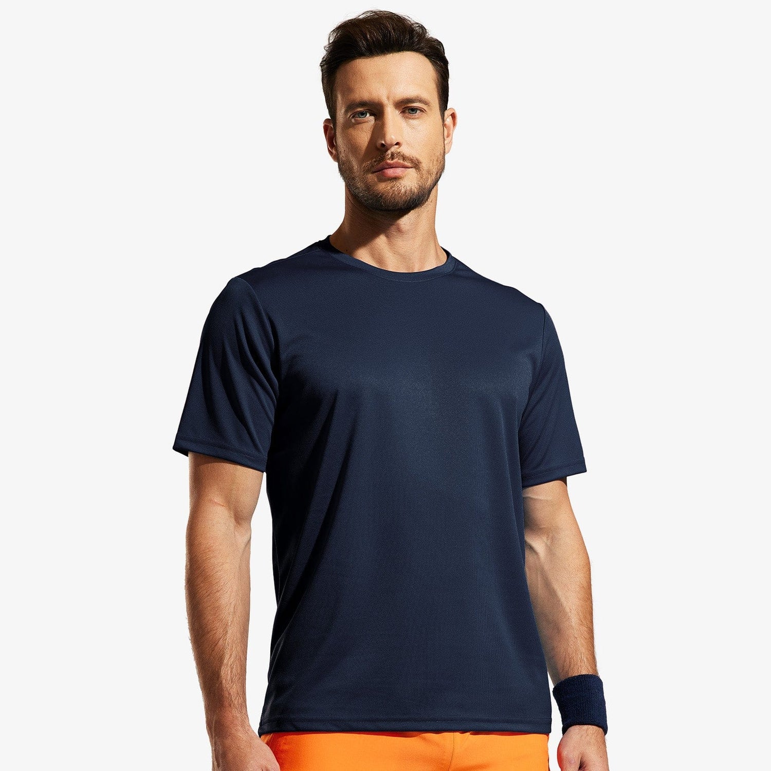 Men Dry Fit Workout T-shirts for Gym Athletic Running Men Shirts Navy / S MIER