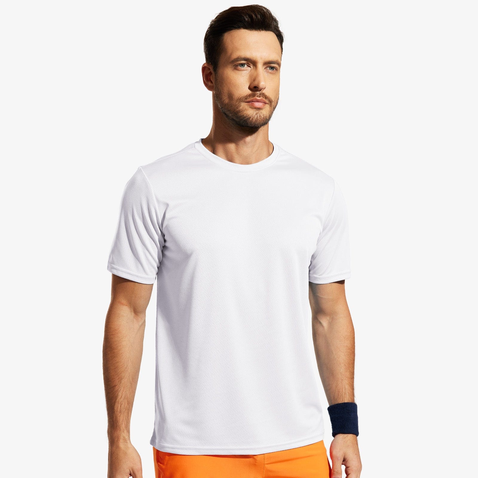 Men Dry Fit Workout T-shirts for Gym Athletic Running Men Shirts White / S MIER