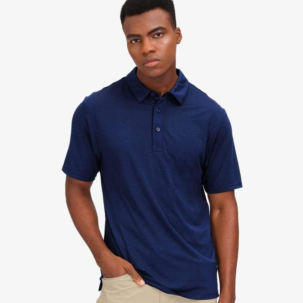 Men Golf Quick Dry Sun Protection Polo Shirts T-Shirt Dark Blue / S MIER