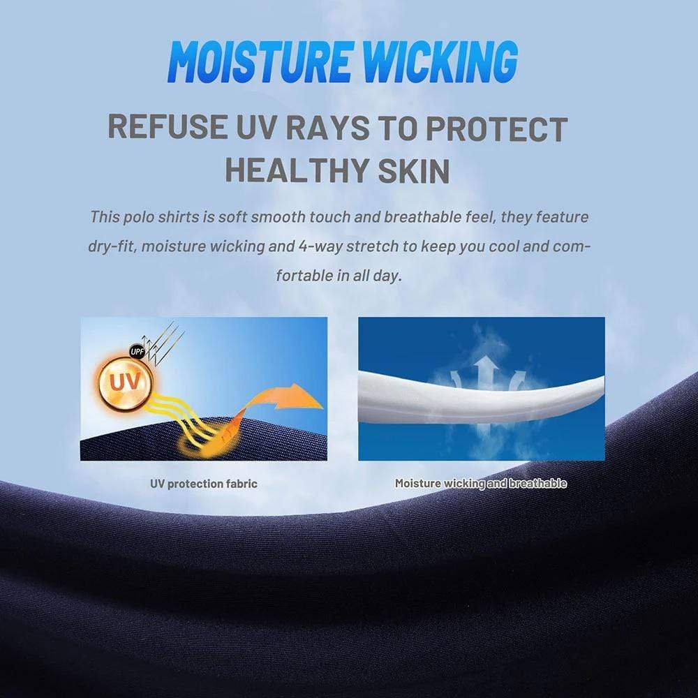 Men Golf Quick Dry Sun Protection Polo Shirts T-Shirt MIER