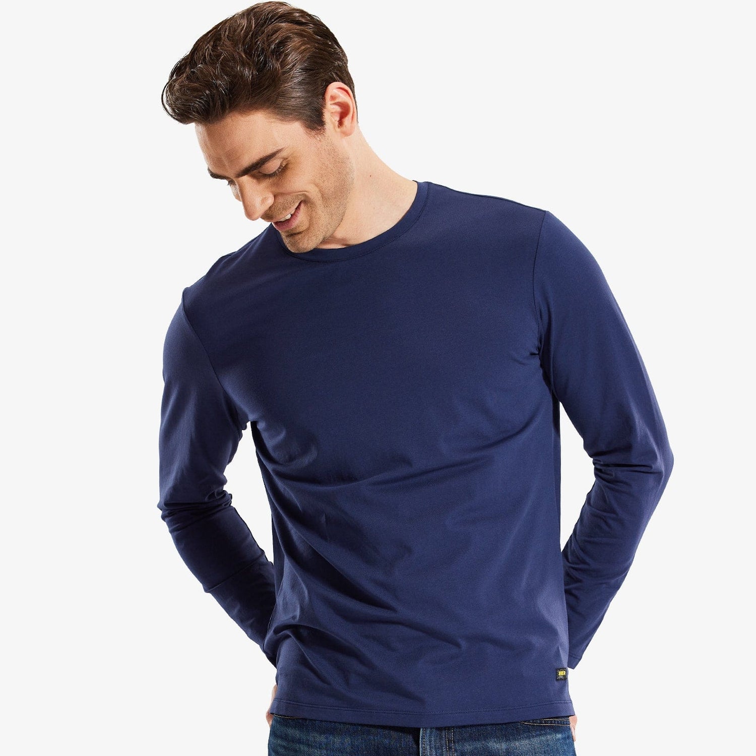 Men Long Sleeve Shirts Cotton Tees Crew Neck Casual T-Shirt Men Shirts MIER