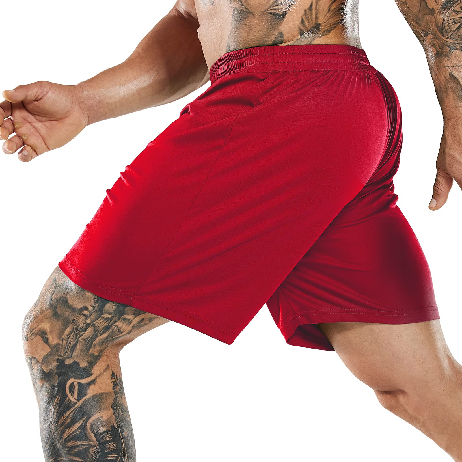 Men Quick-Dry Athletic Running Shorts without Pockets Men&