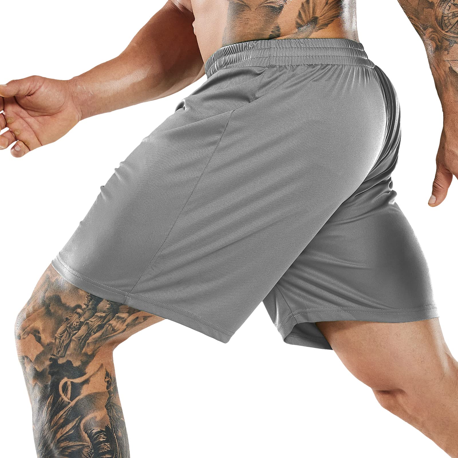 Men Quick-Dry Athletic Running Shorts without Pockets Men&