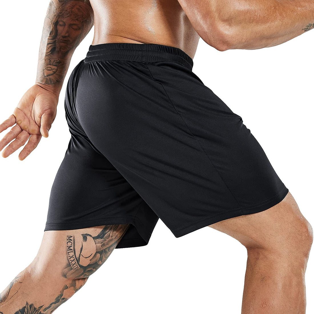 Men Quick-Dry Athletic Running Shorts without Pockets No Liner Men&