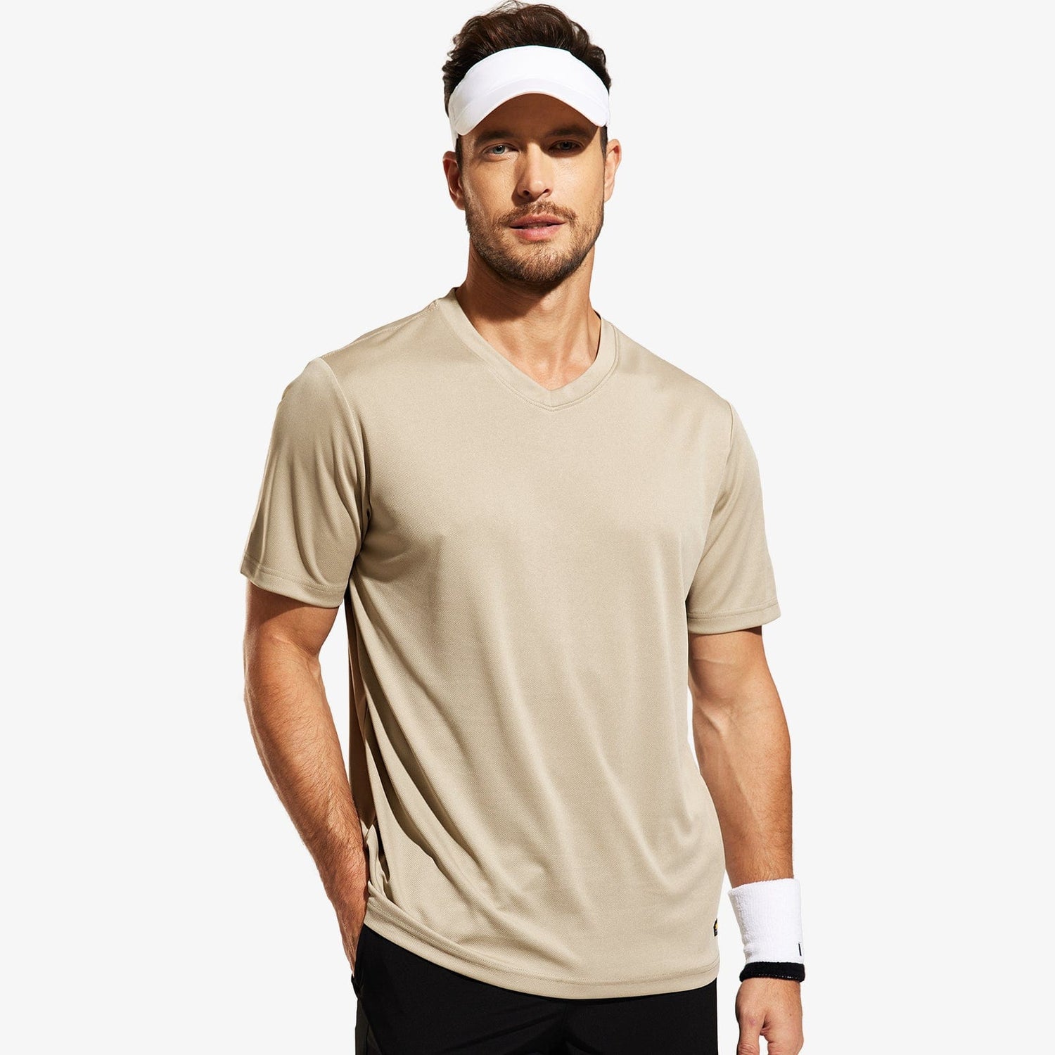 Men Quick Dry Athletic Shirts V Neck Workout T-Shirts Men Shirts MIER